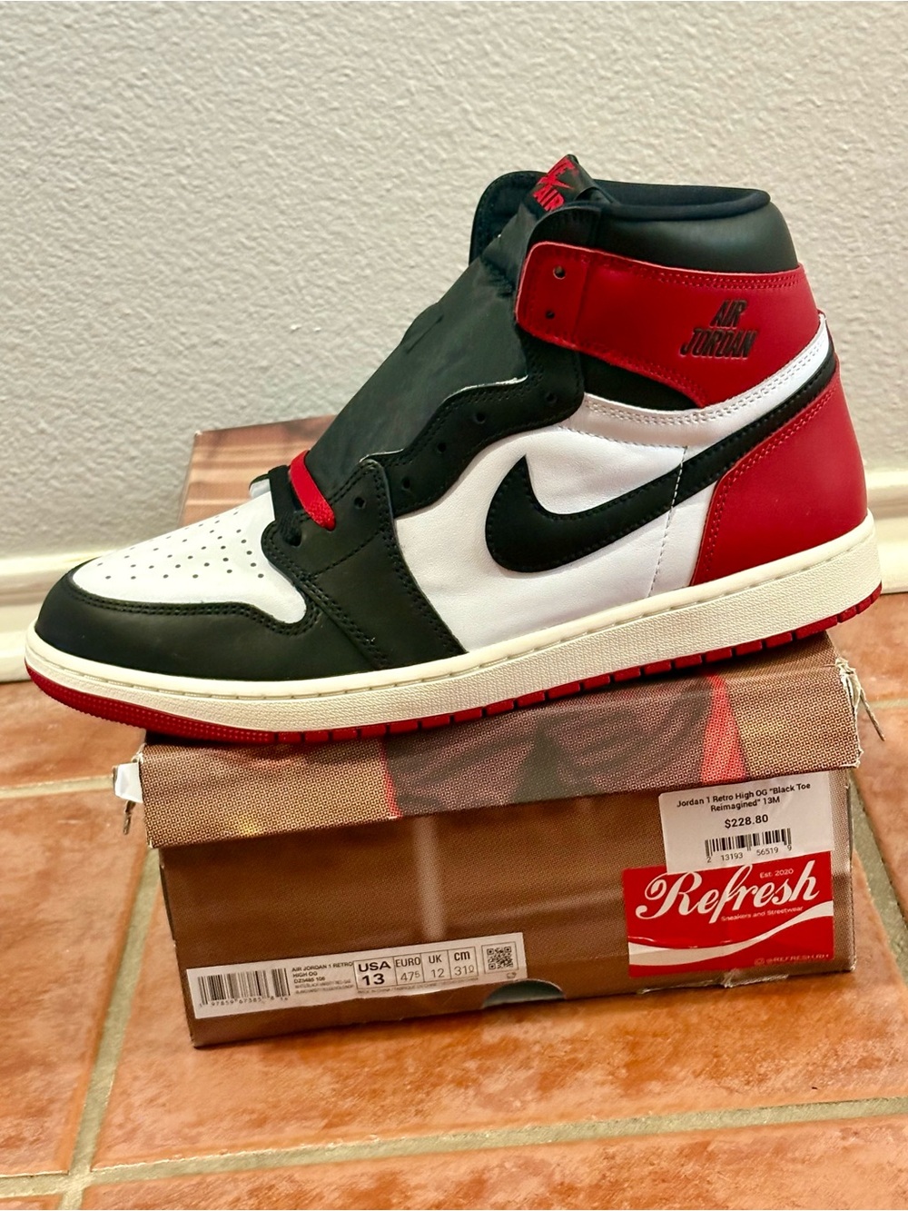 Nike Air Jordan 1 High OG Black Toe Reimagined DZ5485-106 Men’s Size 13